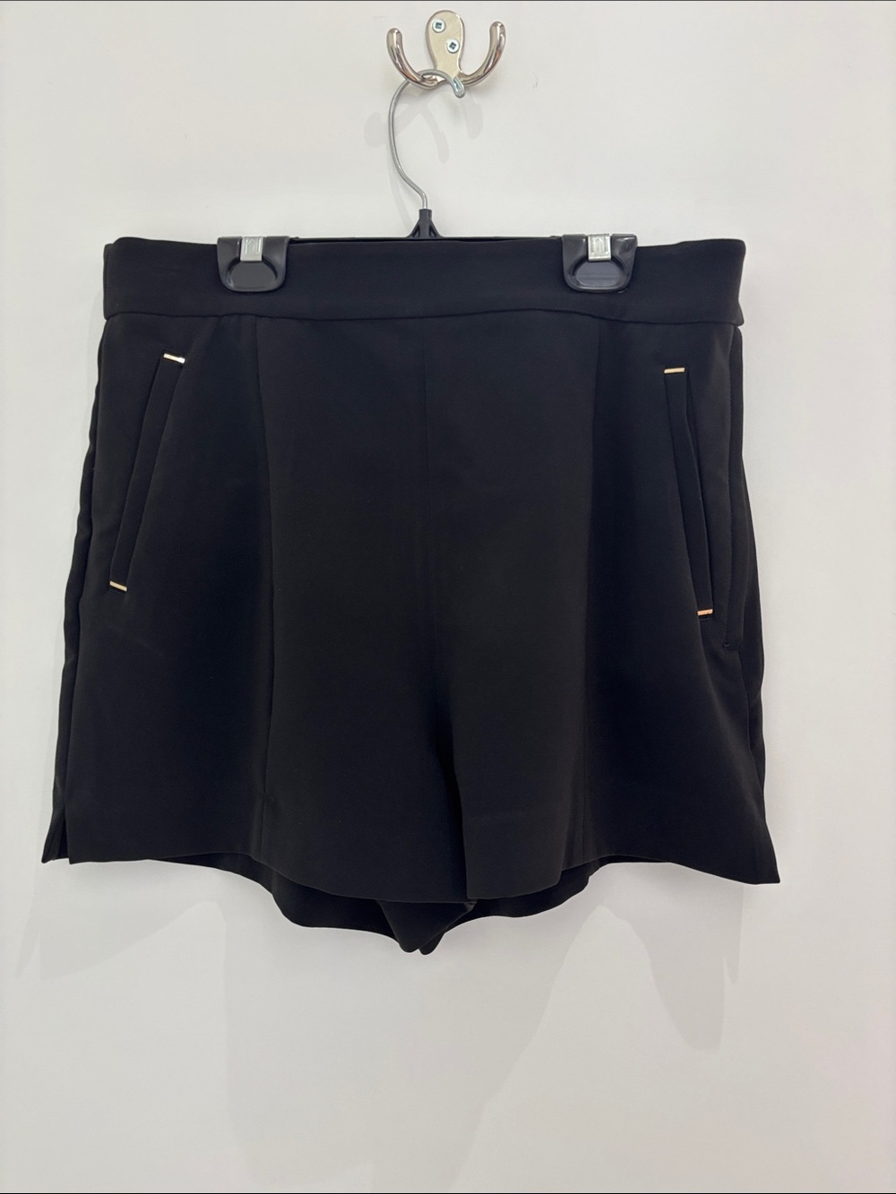 H&M Black Tailored Skort with Gold Trim